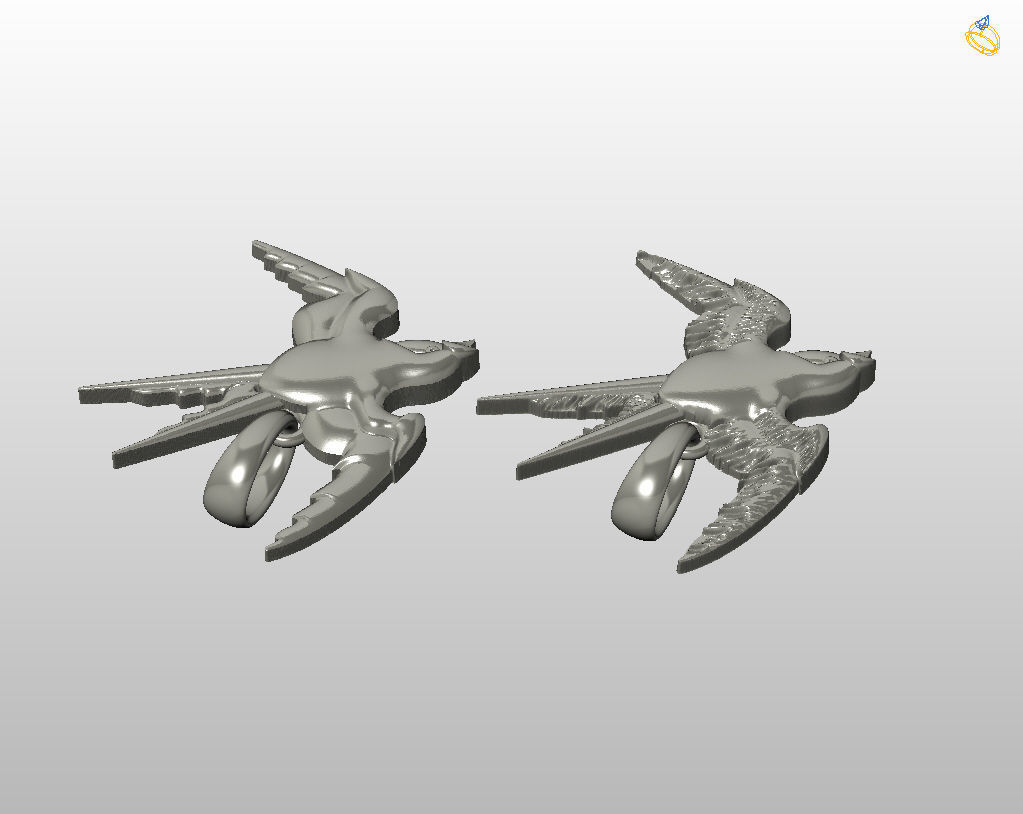 Swallow bird pendant 3D print model_11