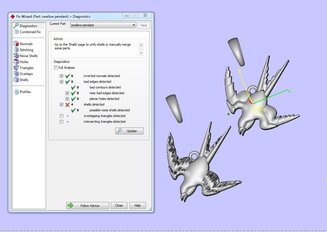 Swallow bird pendant 3D print model_36