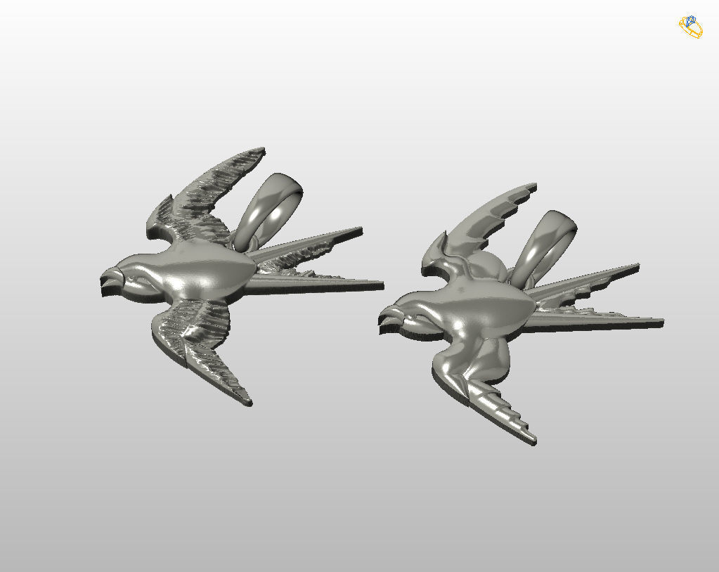 Swallow bird pendant 3D print model_16