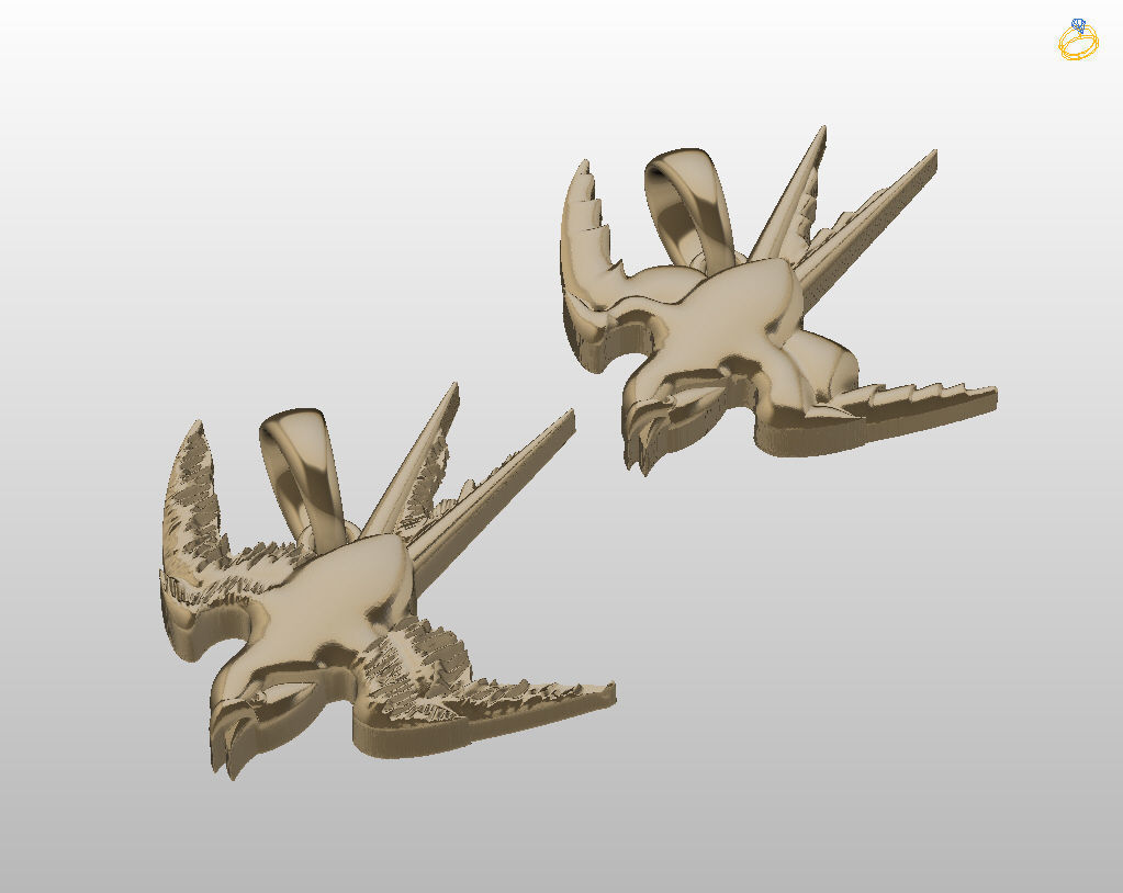 Swallow bird pendant 3D print model_30