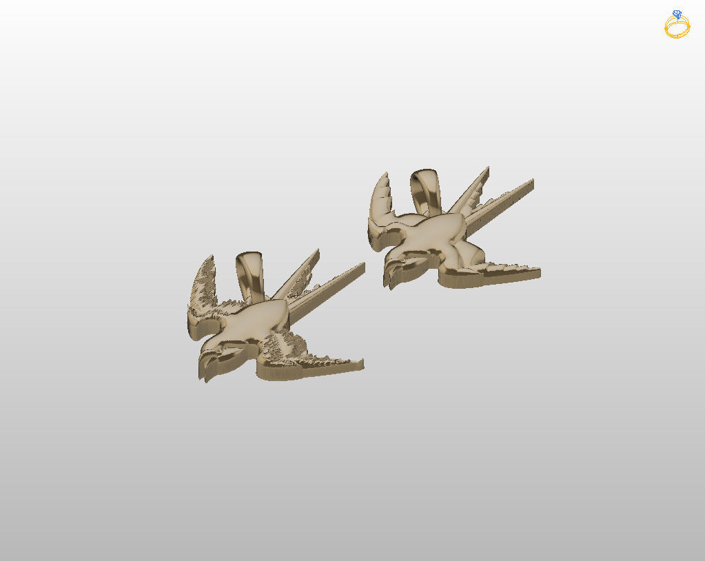 Swallow bird pendant 3D print model_25