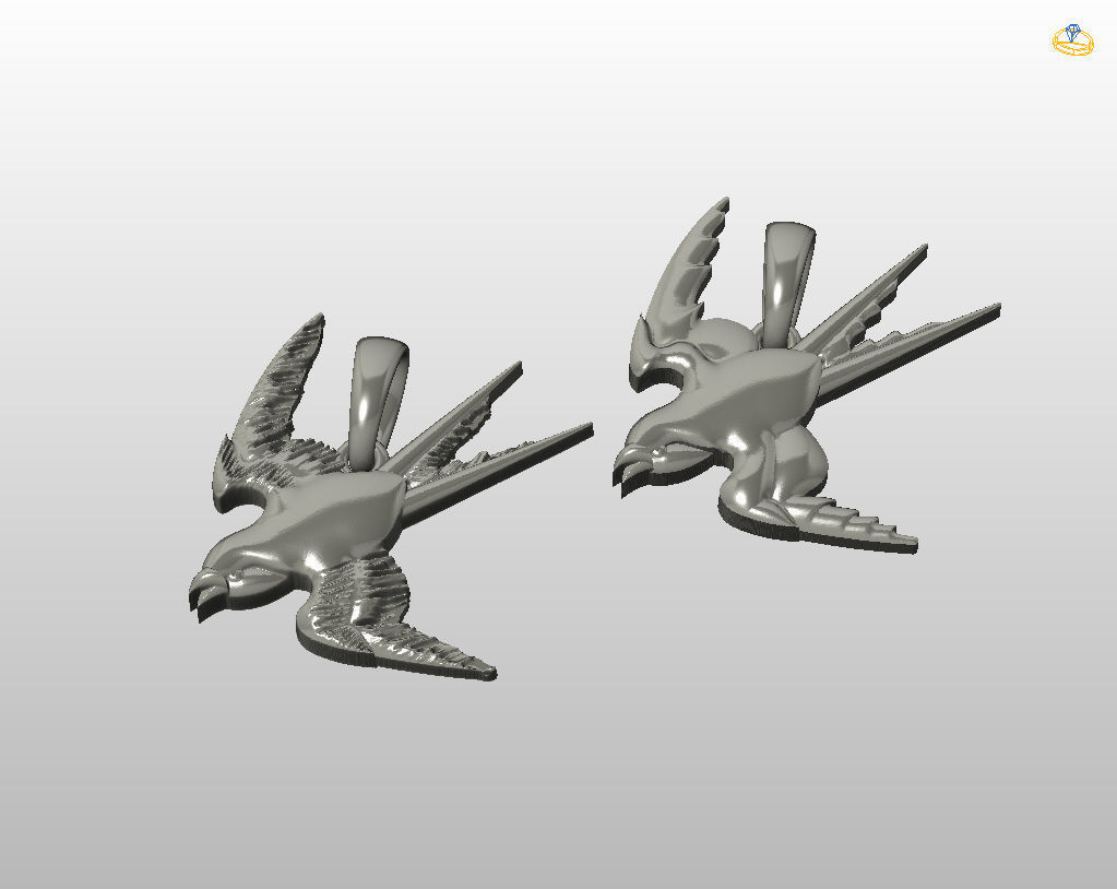 Swallow bird pendant 3D print model_17