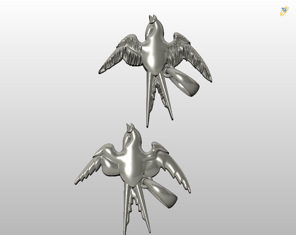 Swallow bird pendant 3D print model_15