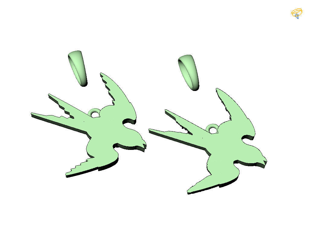 Swallow bird pendant 3D print model_39