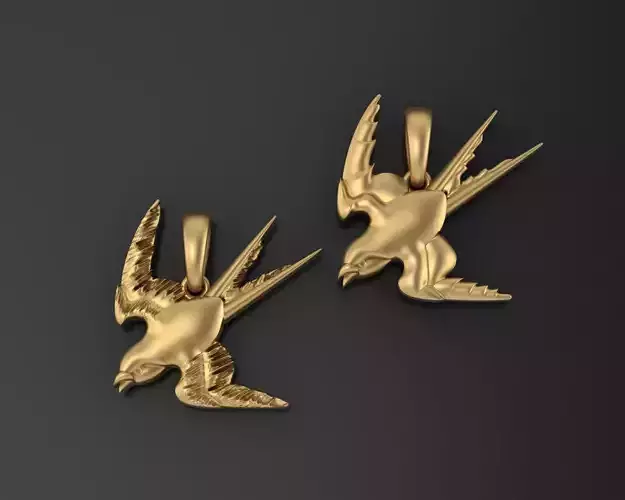 Swallow bird pendant 3D print model