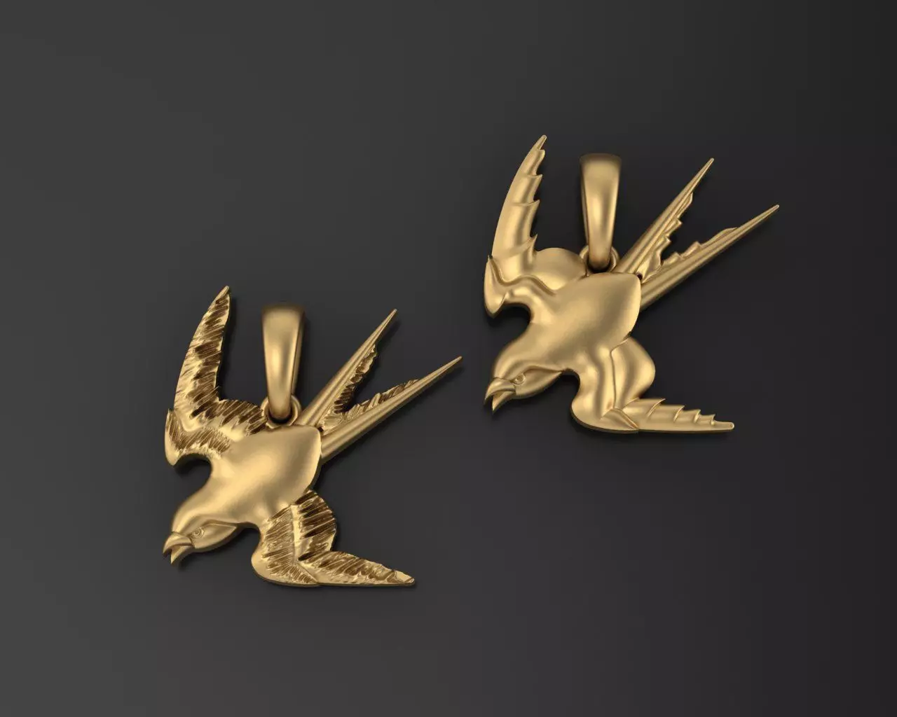 Swallow bird pendant 3D print model_0