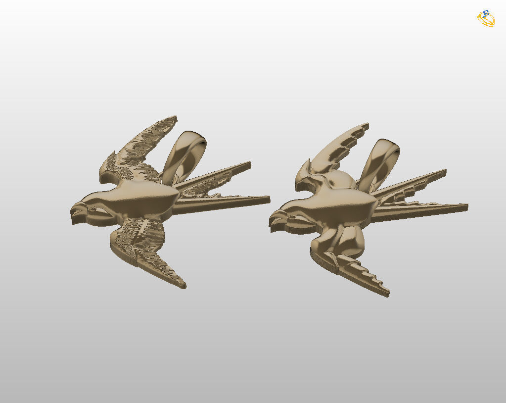 Swallow bird pendant 3D print model_19