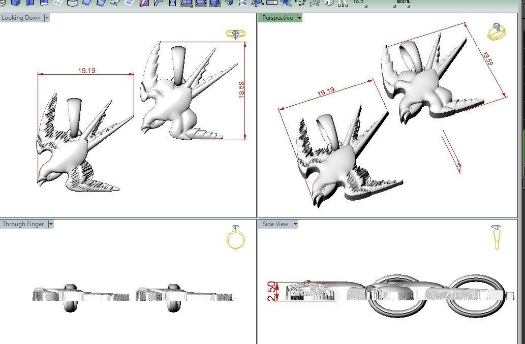 Swallow bird pendant 3D print model_2