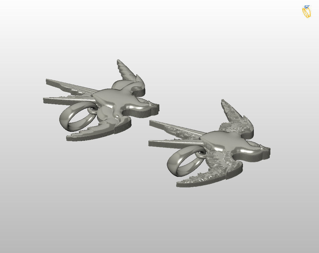 Swallow bird pendant 3D print model_10