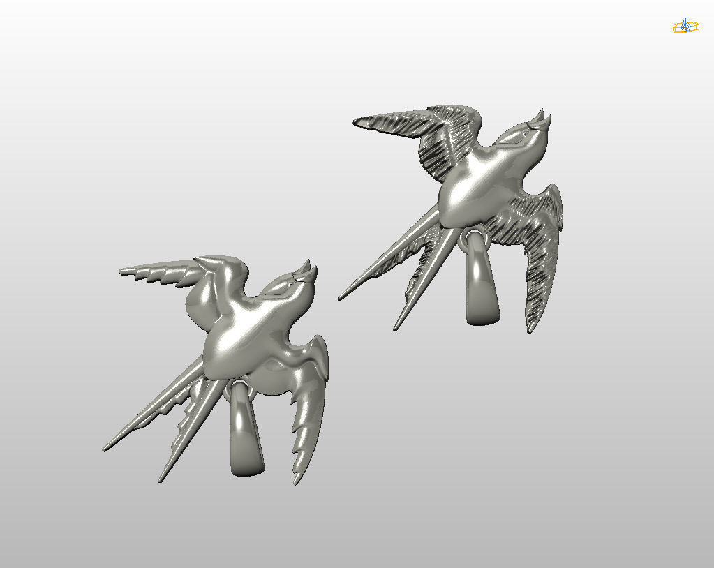Swallow bird pendant 3D print model_13