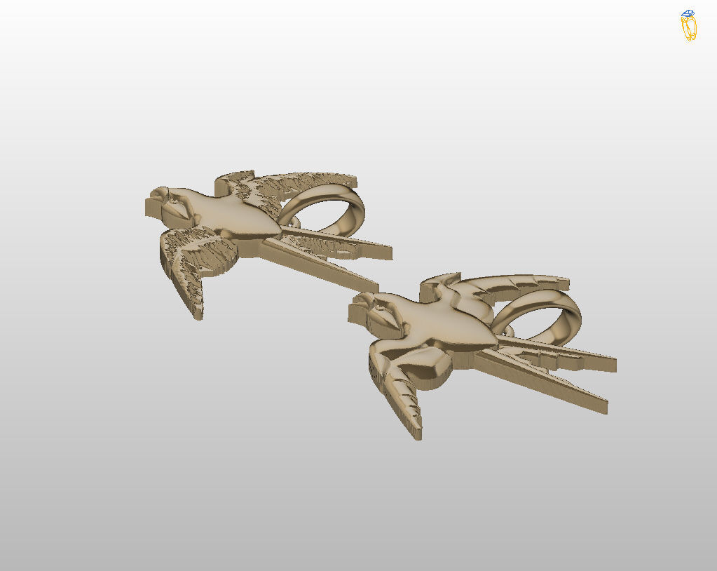 Swallow bird pendant 3D print model_23