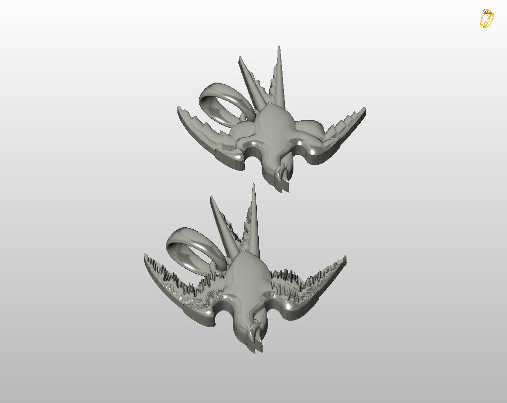Swallow bird pendant 3D print model_7