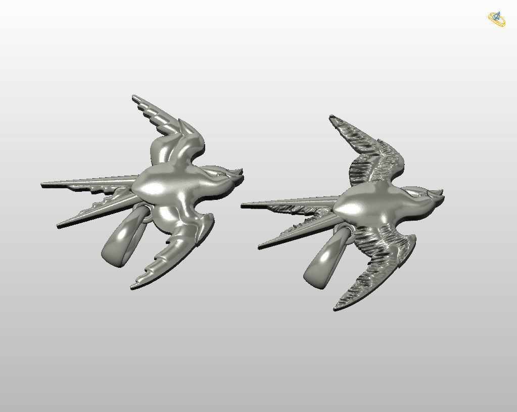 Swallow bird pendant 3D print model_12