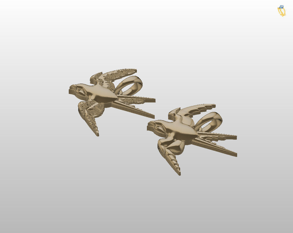 Swallow bird pendant 3D print model_27
