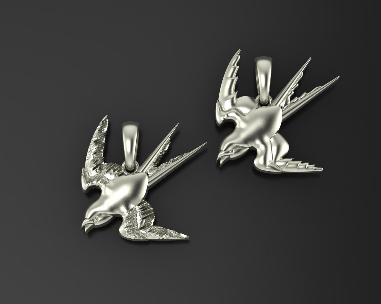 Swallow bird pendant 3D print model_1