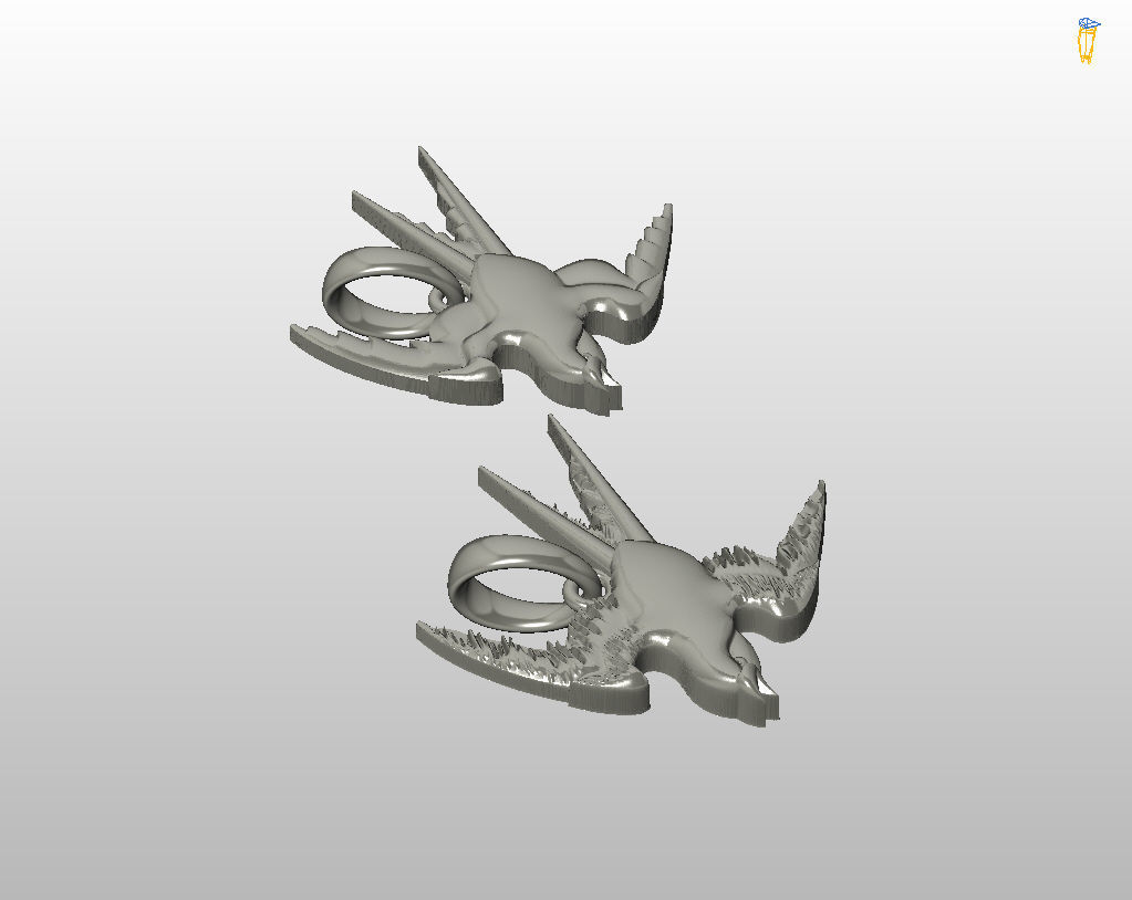 Swallow bird pendant 3D print model_8