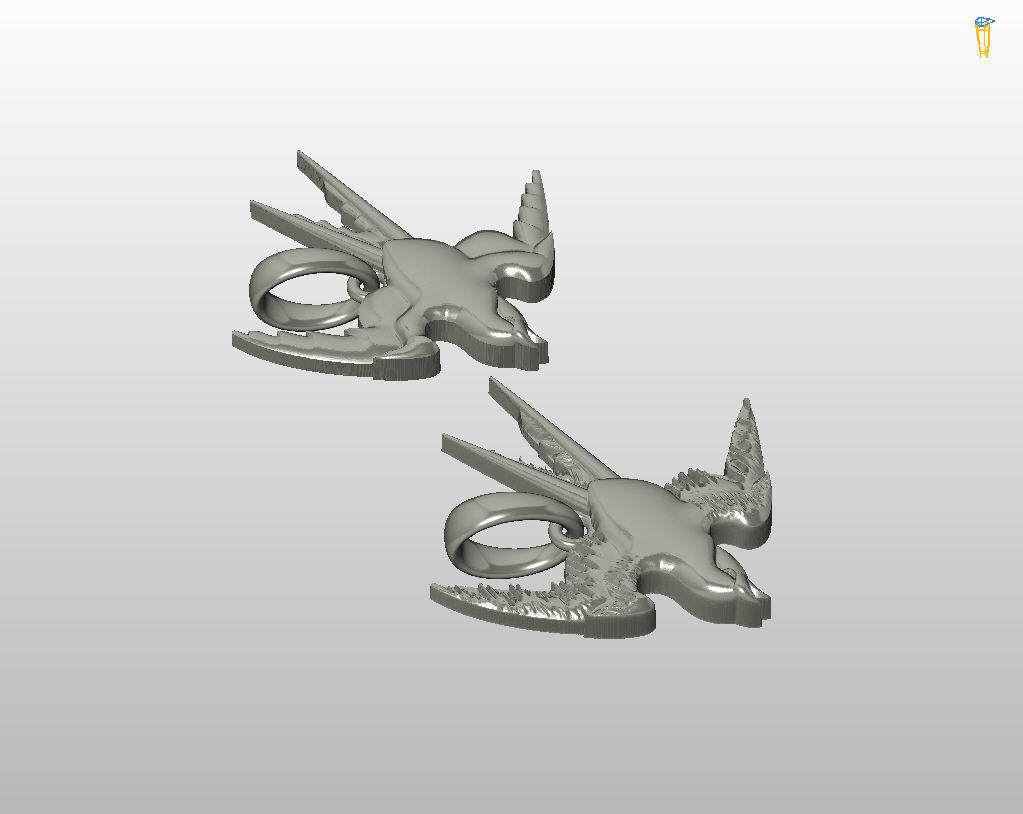 Swallow bird pendant 3D print model_9