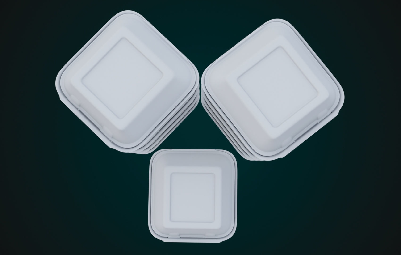 Cardboard Disposable - Food Container 3D model_18