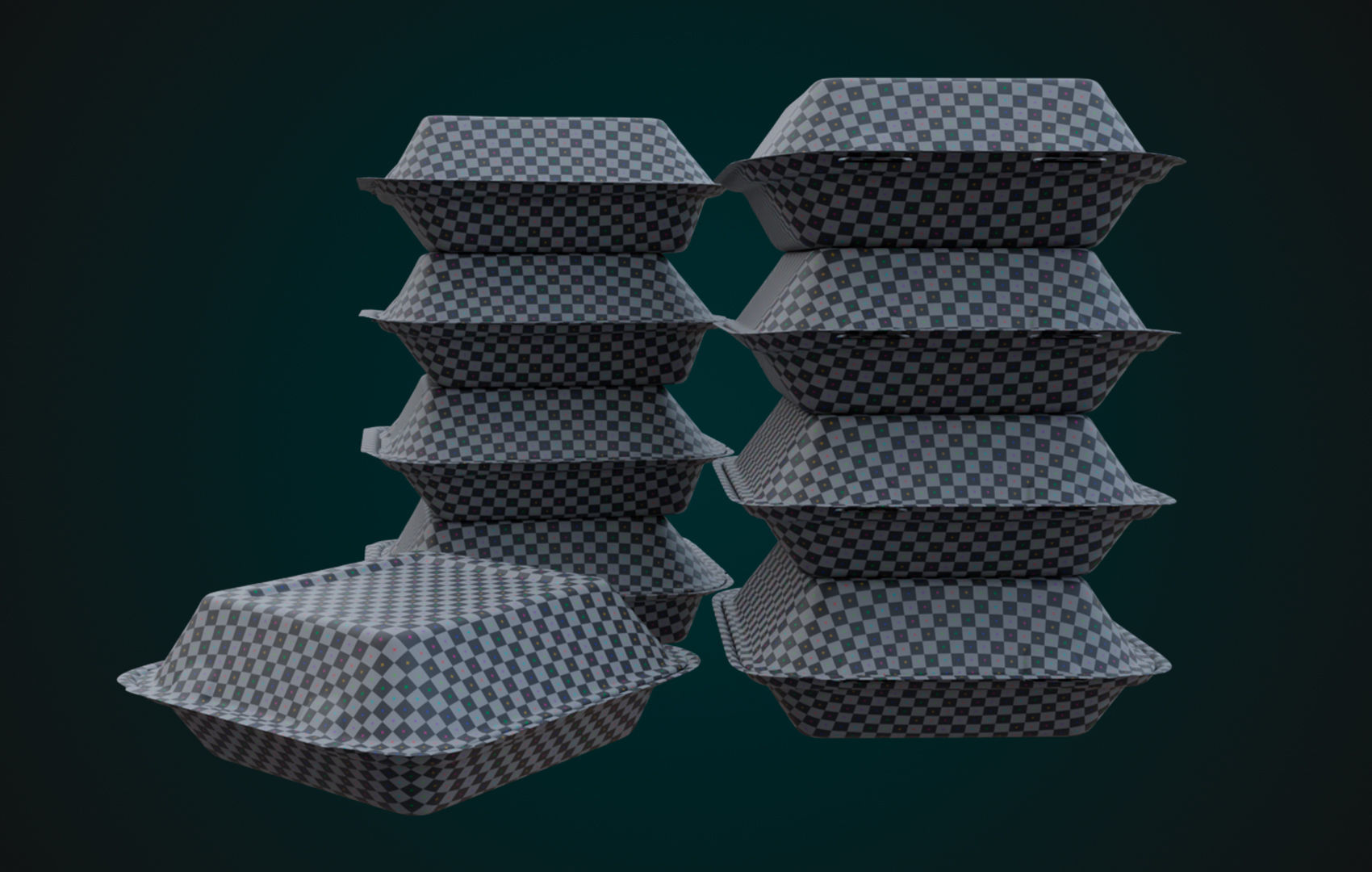 Cardboard Disposable - Food Container 3D model_17