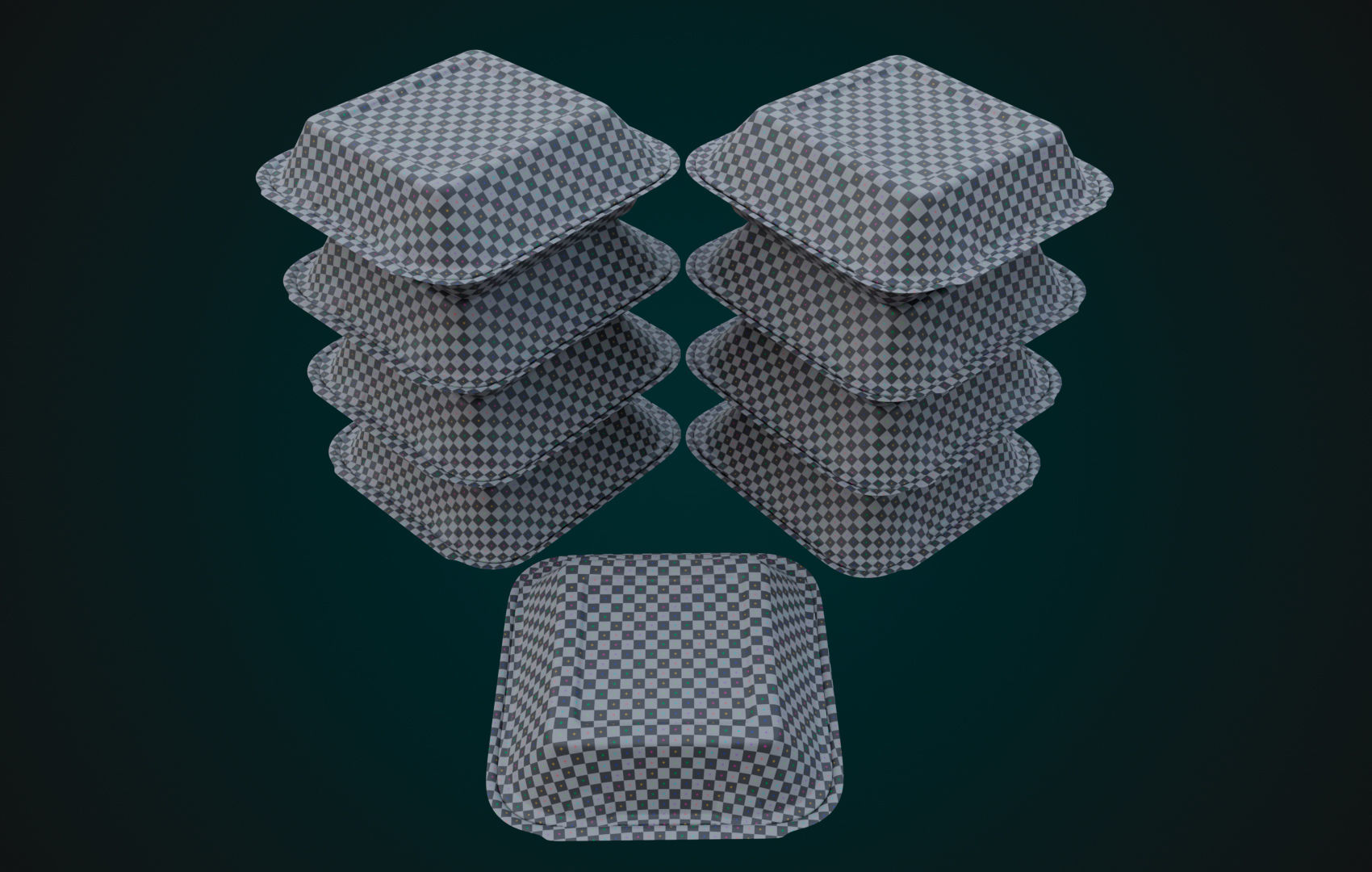 Cardboard Disposable - Food Container 3D model_21