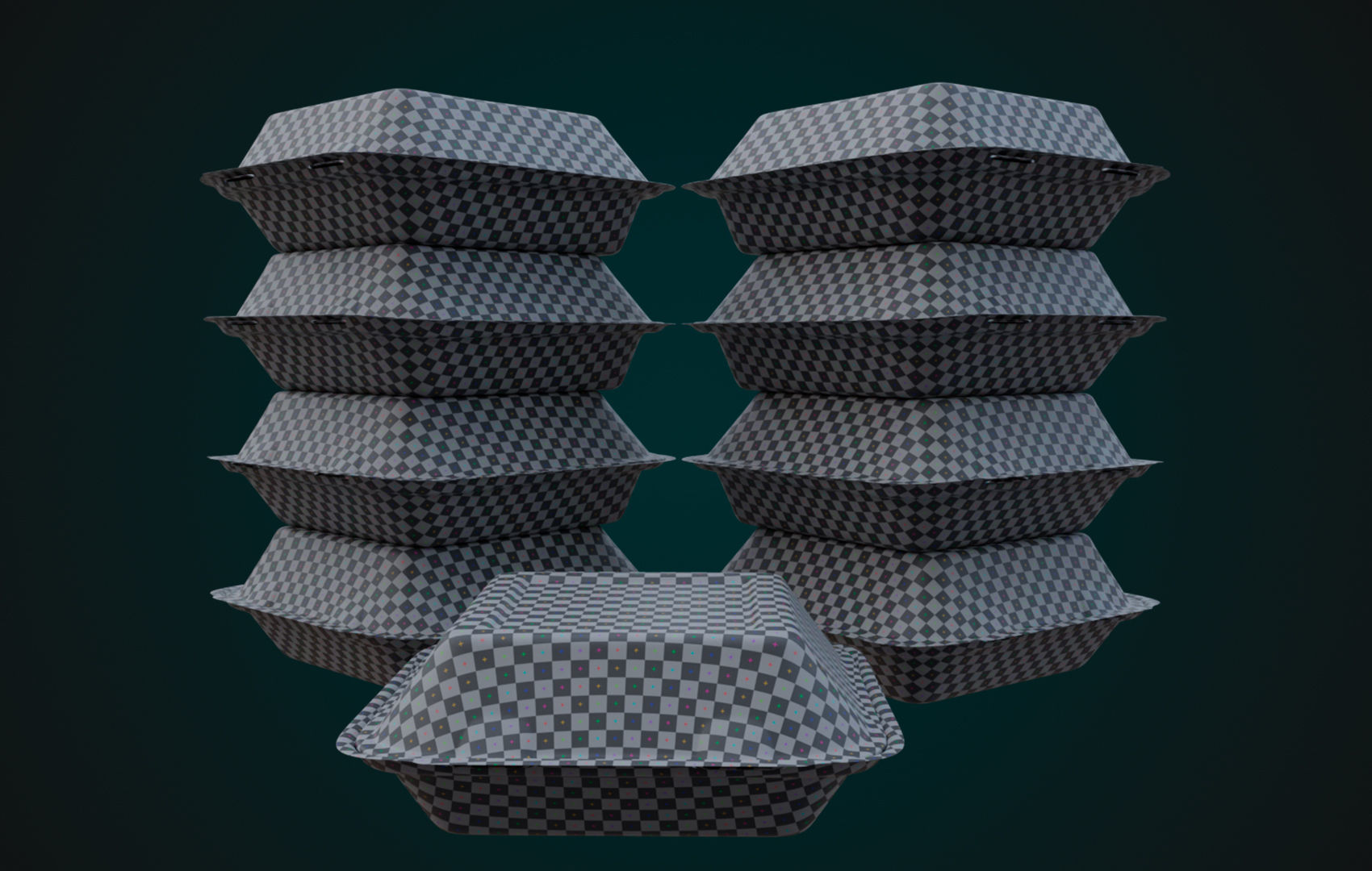 Cardboard Disposable - Food Container 3D model_28