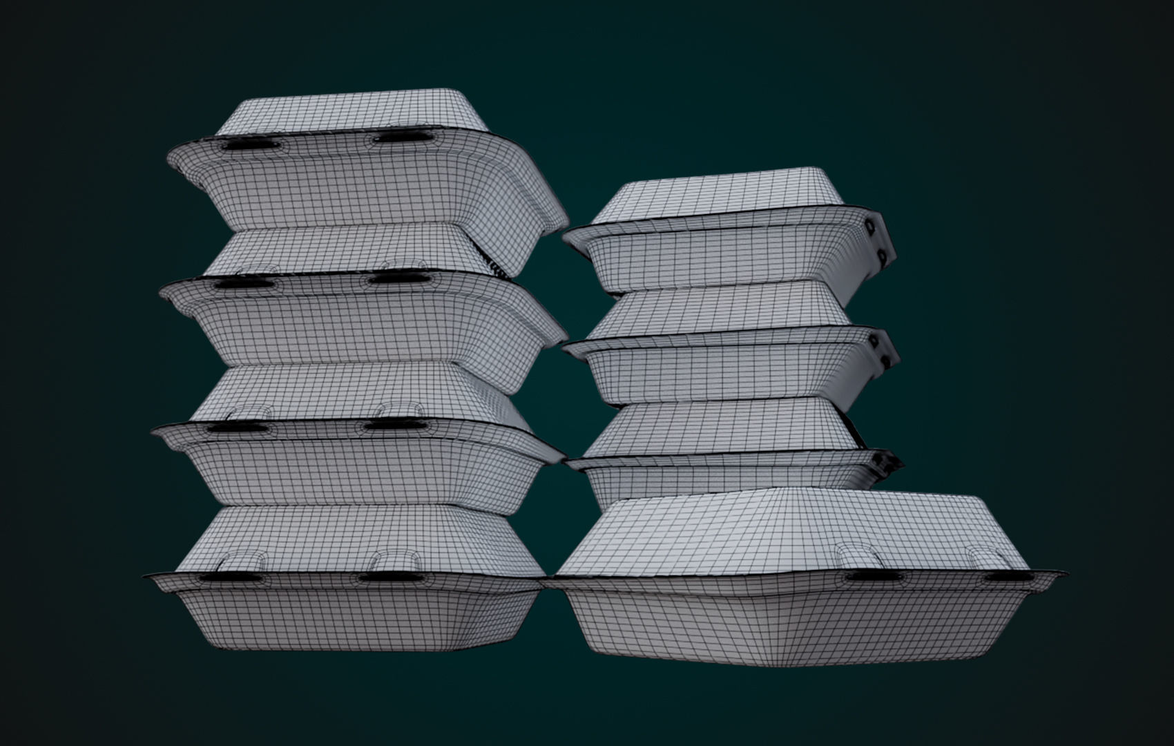 Cardboard Disposable - Food Container 3D model_19