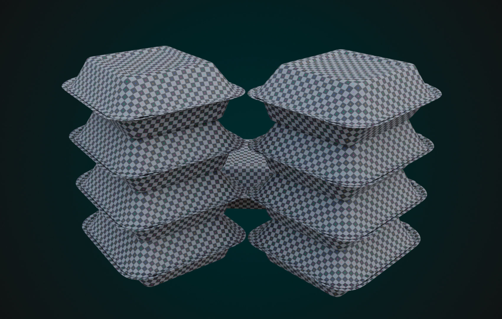 Cardboard Disposable - Food Container 3D model_25