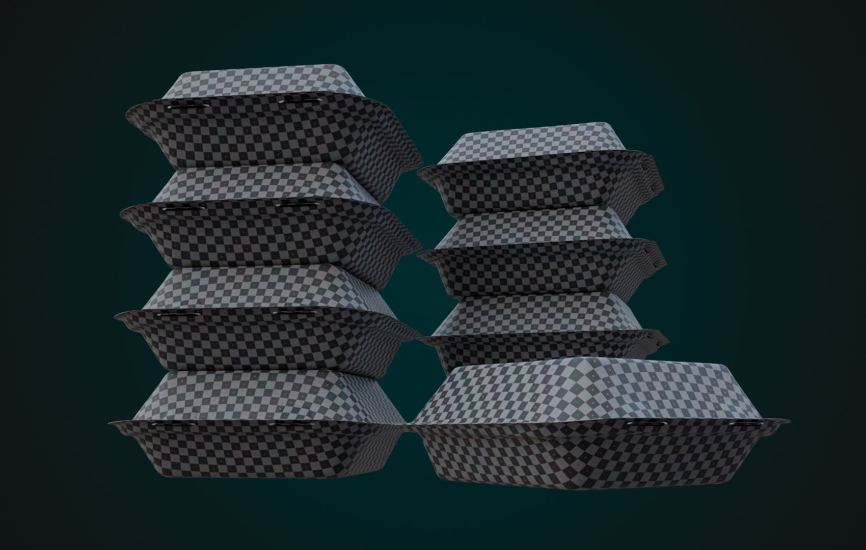 Cardboard Disposable - Food Container 3D model_14