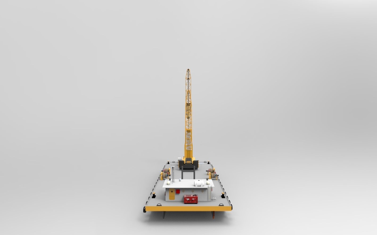 Yellow Barge crane 3D model_3
