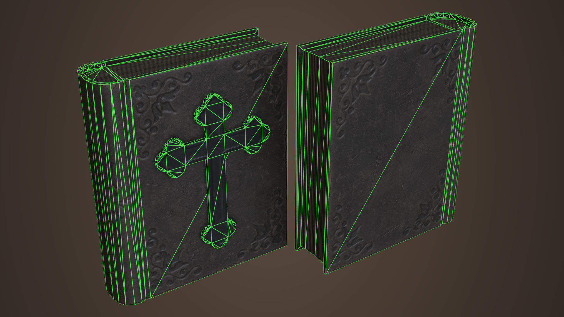 Old bible book Low-poly 3D model_10