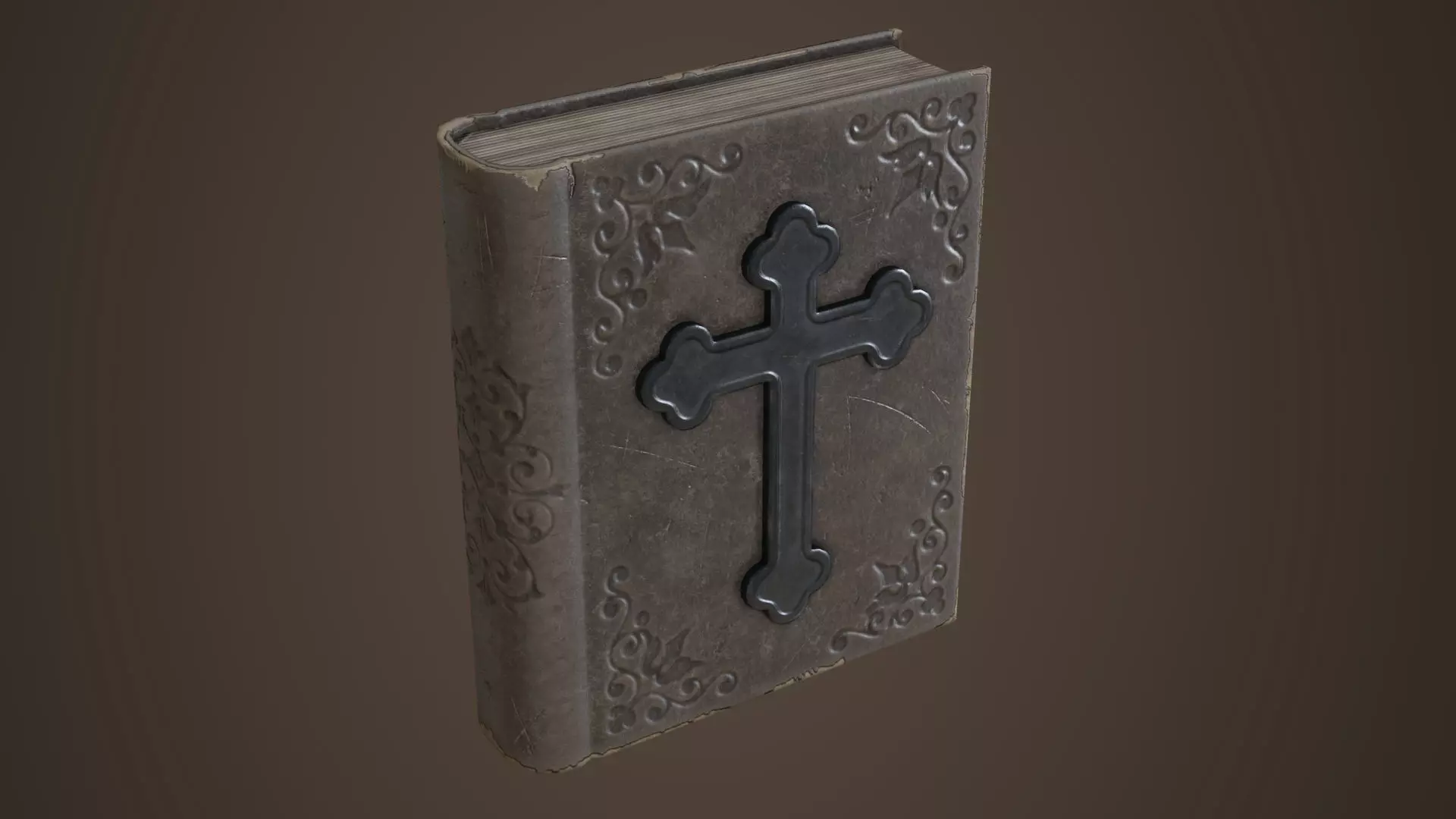 Old bible book Low-poly 3D model_0