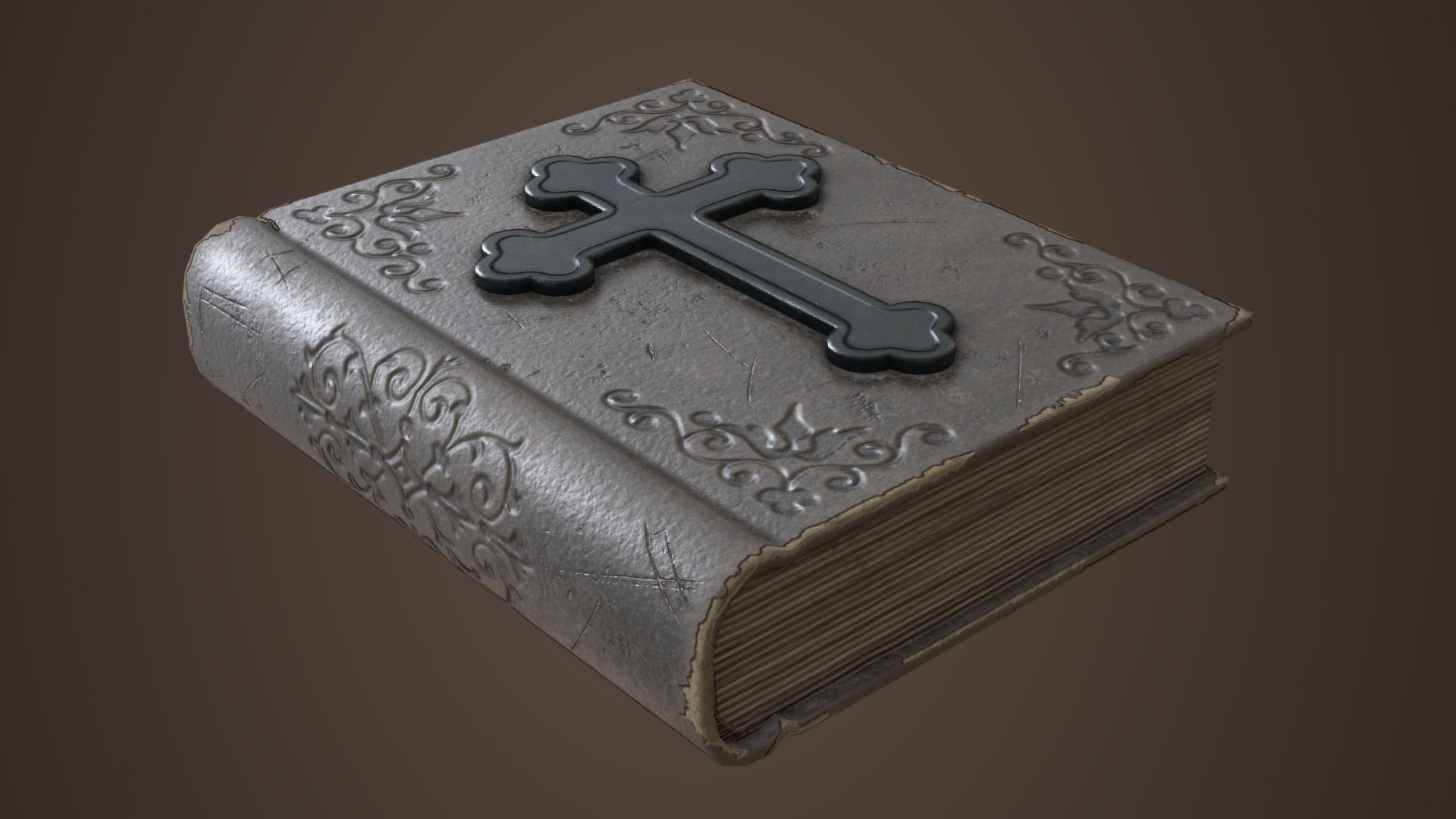 Old bible book Low-poly 3D model_5