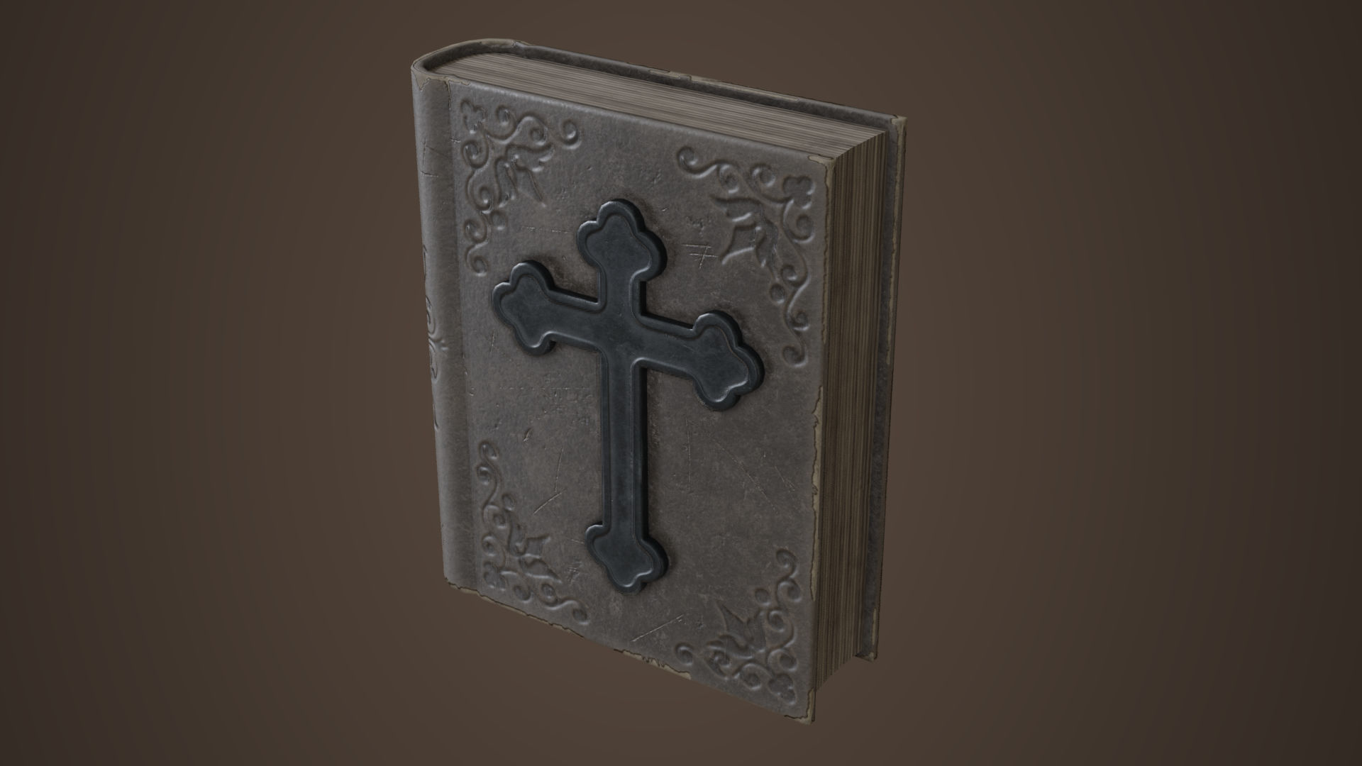 Old bible book Low-poly 3D model_3