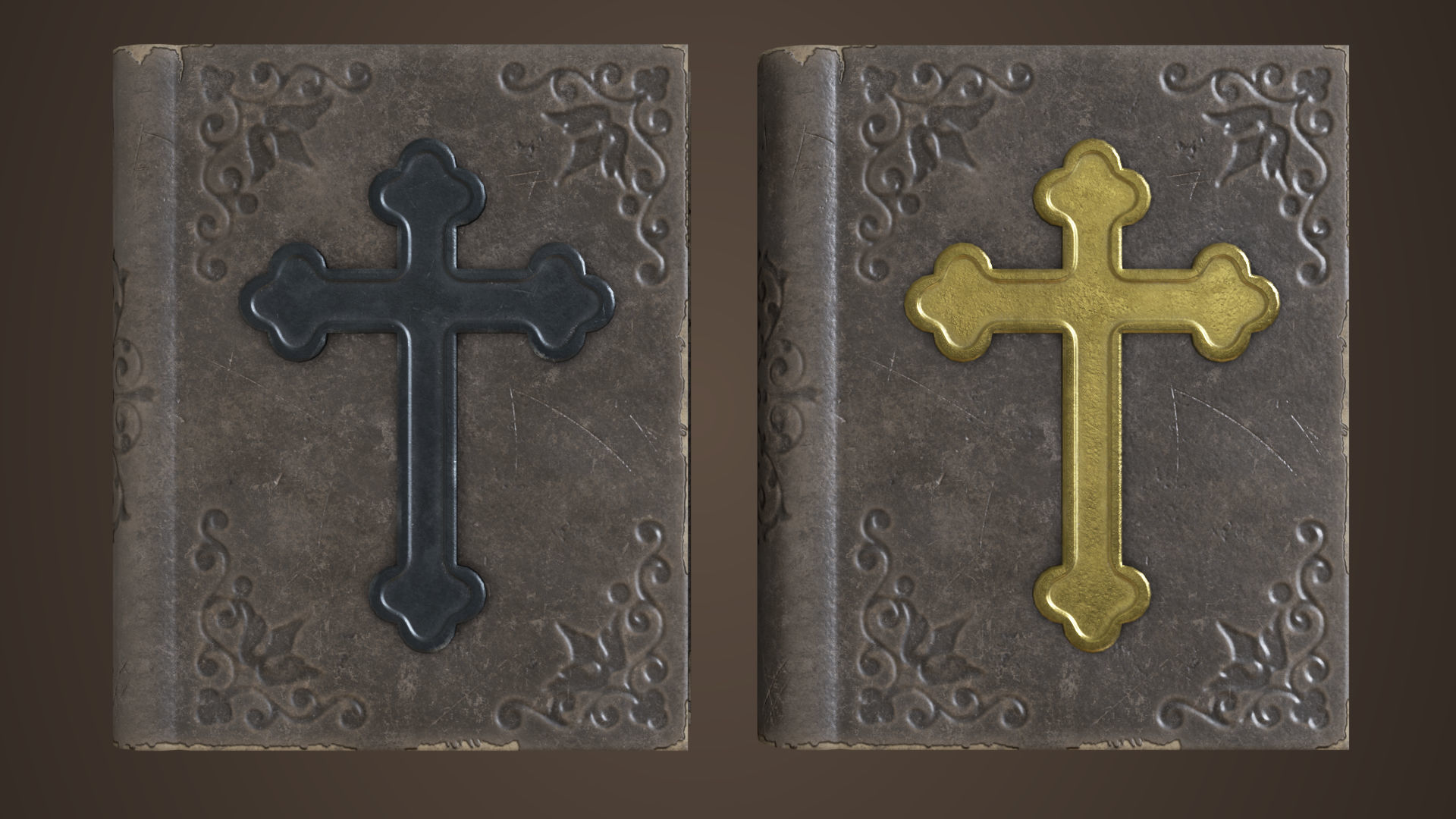 Old bible book Low-poly 3D model_1