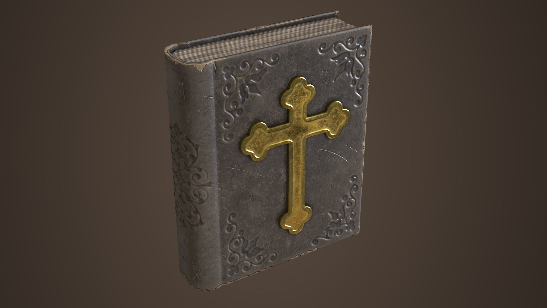Old bible book Low-poly 3D model_2