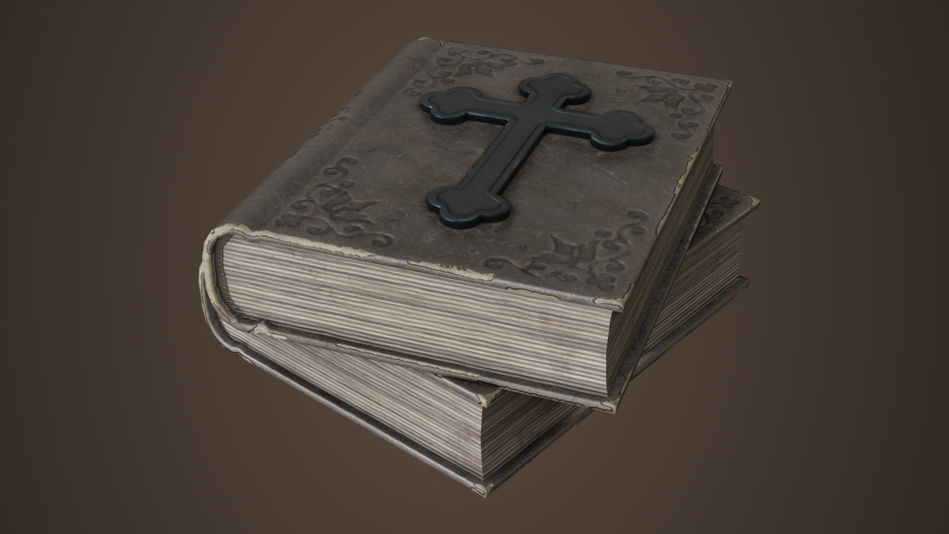 Old bible book Low-poly 3D model_7