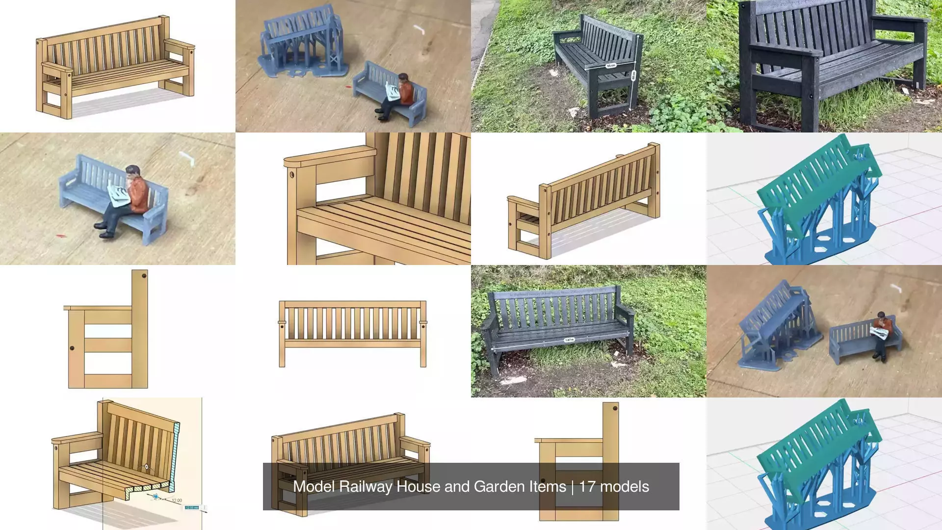 Model Railway House and Garden Items 3D Model Collection_2