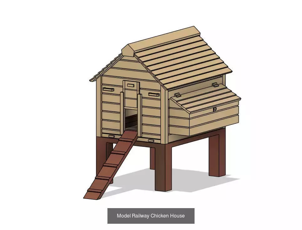 Model Railway House and Garden Items 3D Model Collection_5