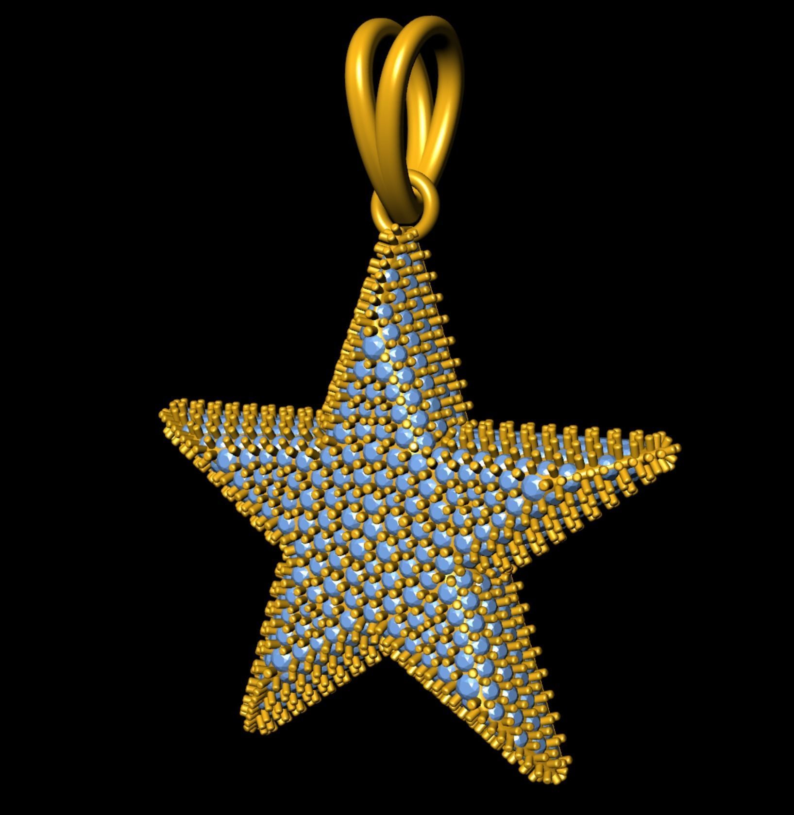 Star  Diamond Pendant  3D print model_6