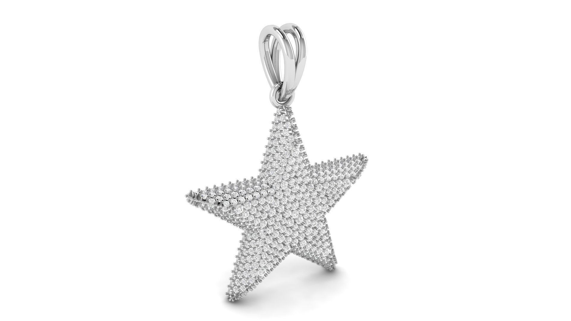 Star  Diamond Pendant  3D print model_3