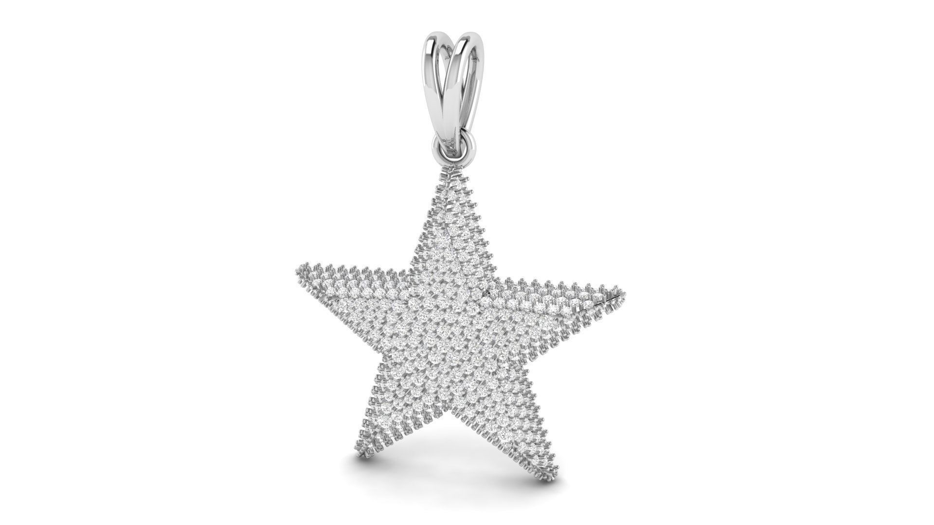 Star  Diamond Pendant  3D print model_2