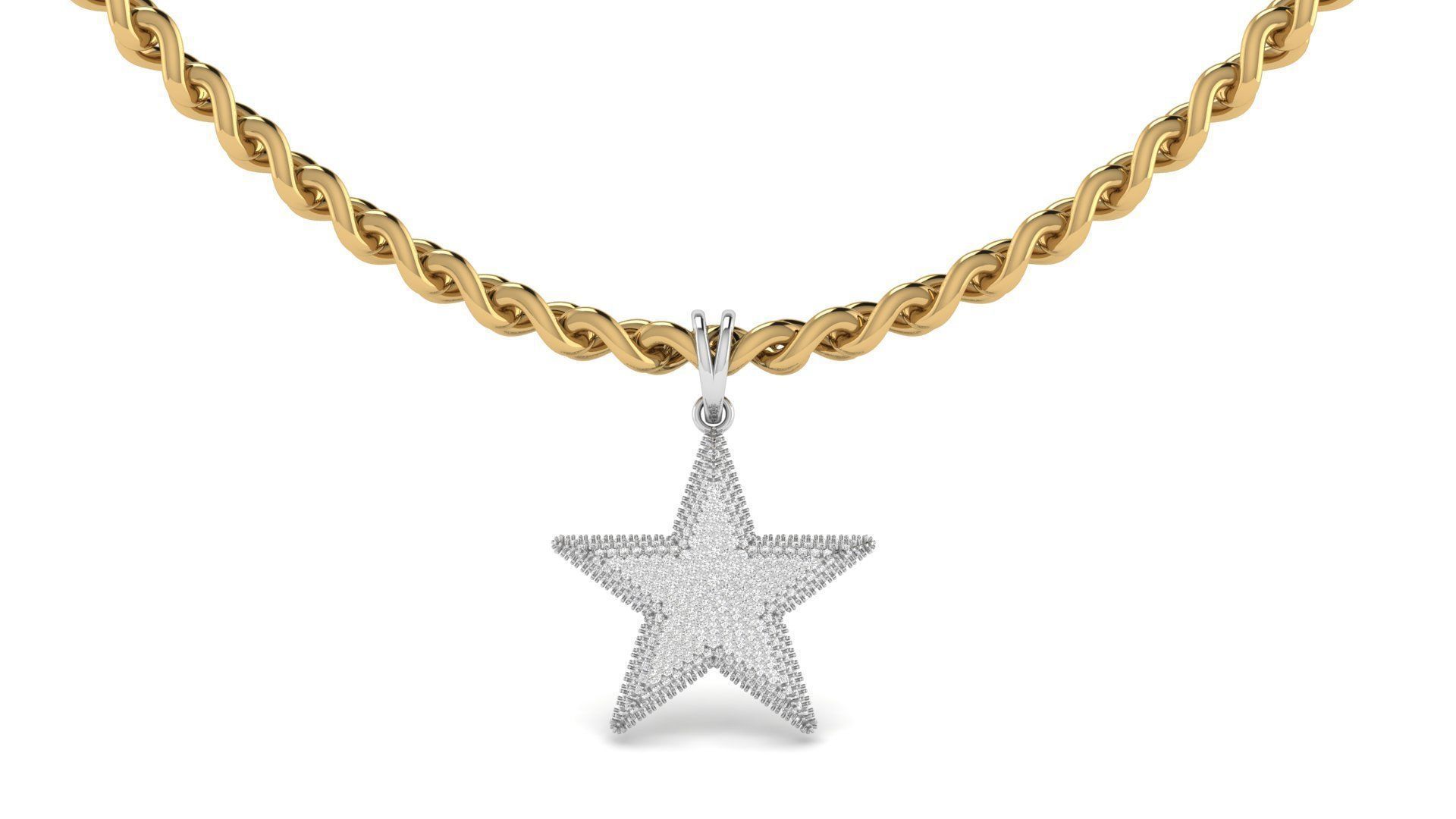 Star  Diamond Pendant  3D print model_1