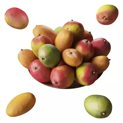 Mango - 6 models Low-poly 3D model