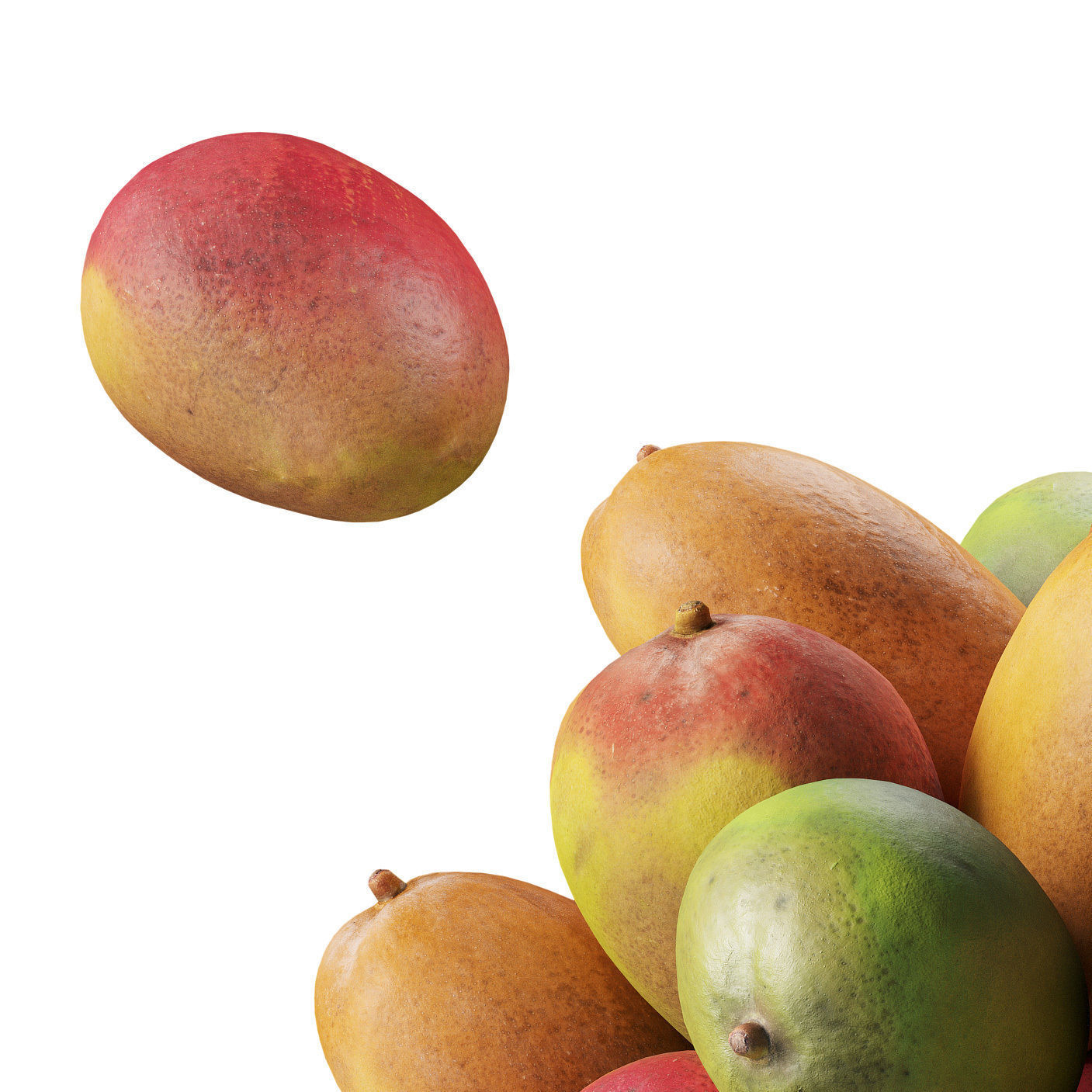 Mango - 6 models Low-poly 3D model_4