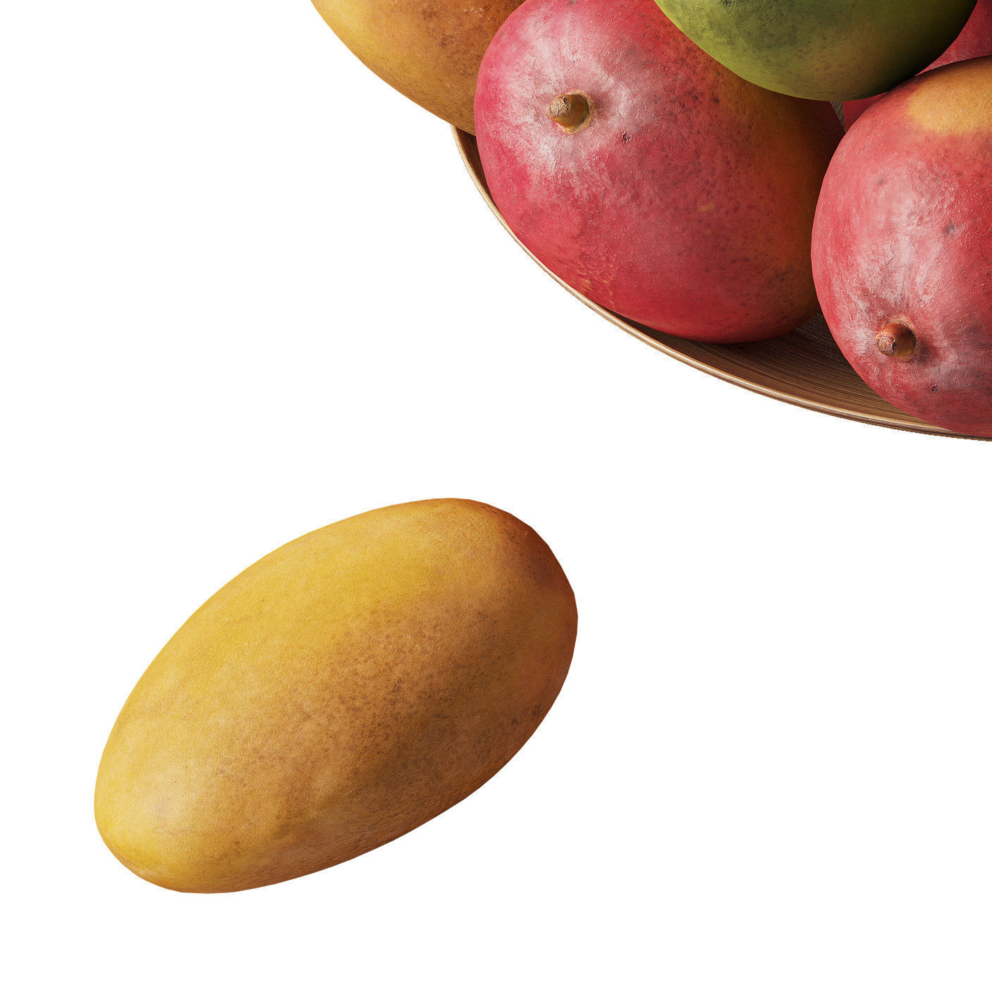 Mango - 6 models Low-poly 3D model_5