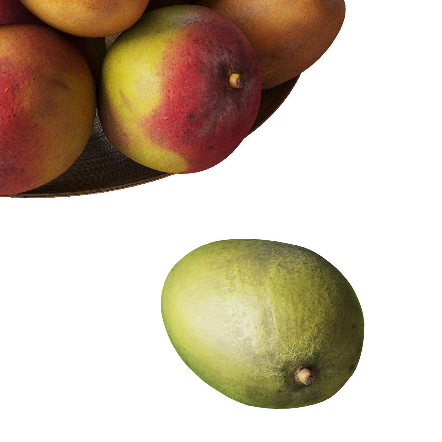 Mango - 6 models Low-poly 3D model_3