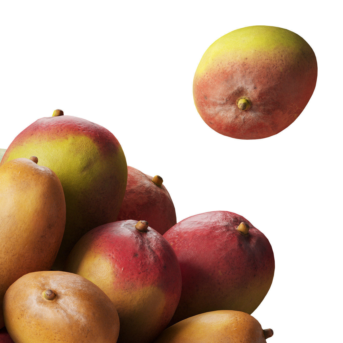 Mango - 6 models Low-poly 3D model_2