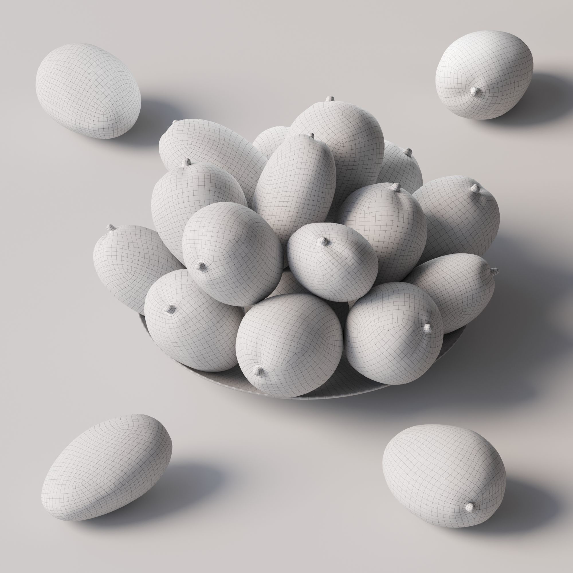 Mango - 6 models Low-poly 3D model_6