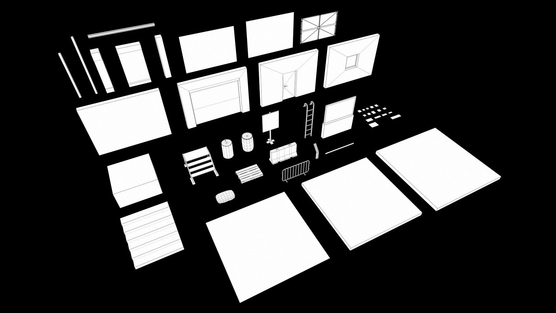 Lowpoly FPS Modular Map Kit Low-poly 3D model_21