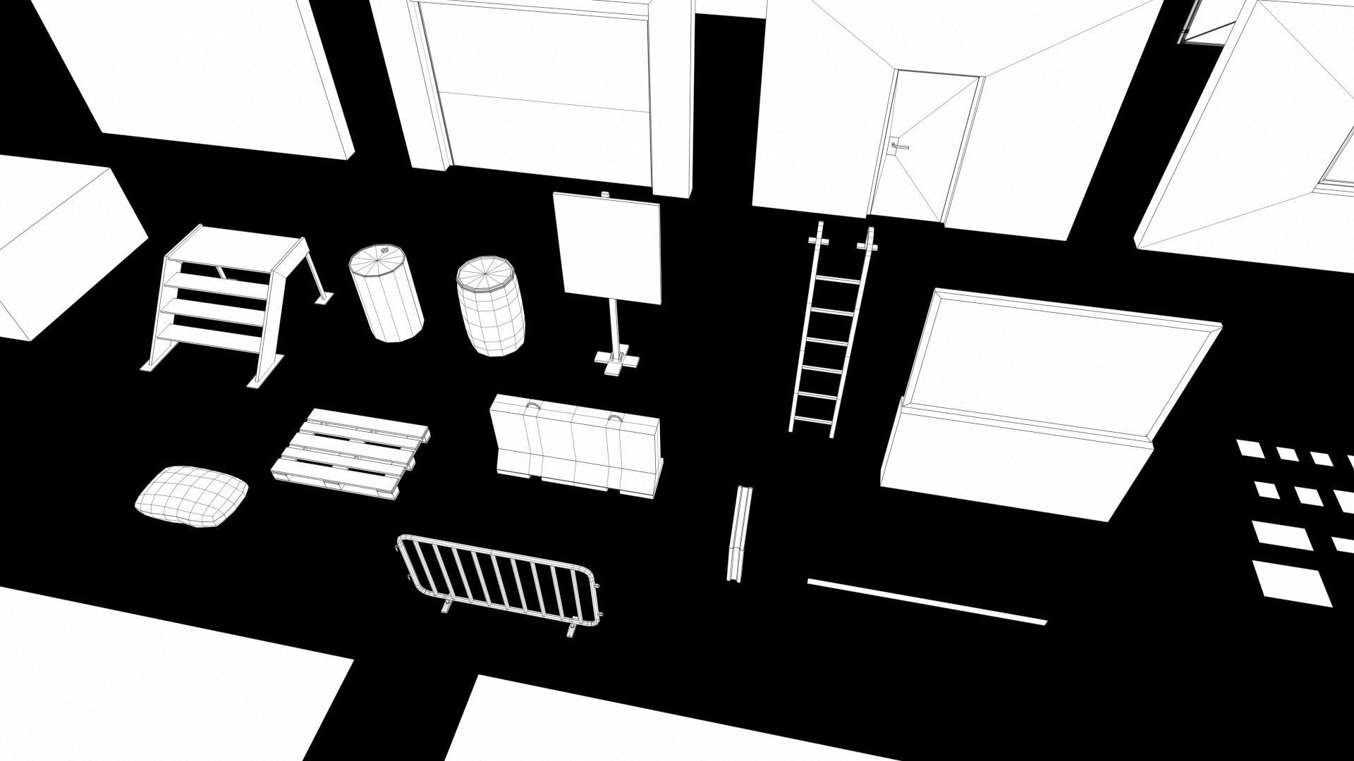 Lowpoly FPS Modular Map Kit Low-poly 3D model_22